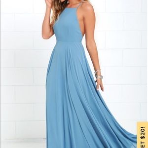 Mythical Kind of Love Slate Blue Maxi Dress